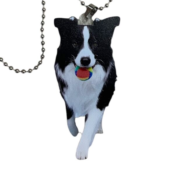 Border Collie 2D Acrylic Keychain Ornament - Cute Dog Lover Gift - Backpack - Picture 1 of 3